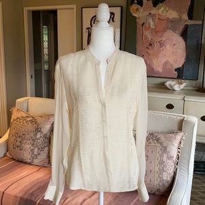 Vintage Sheer silk tuxedo blouse